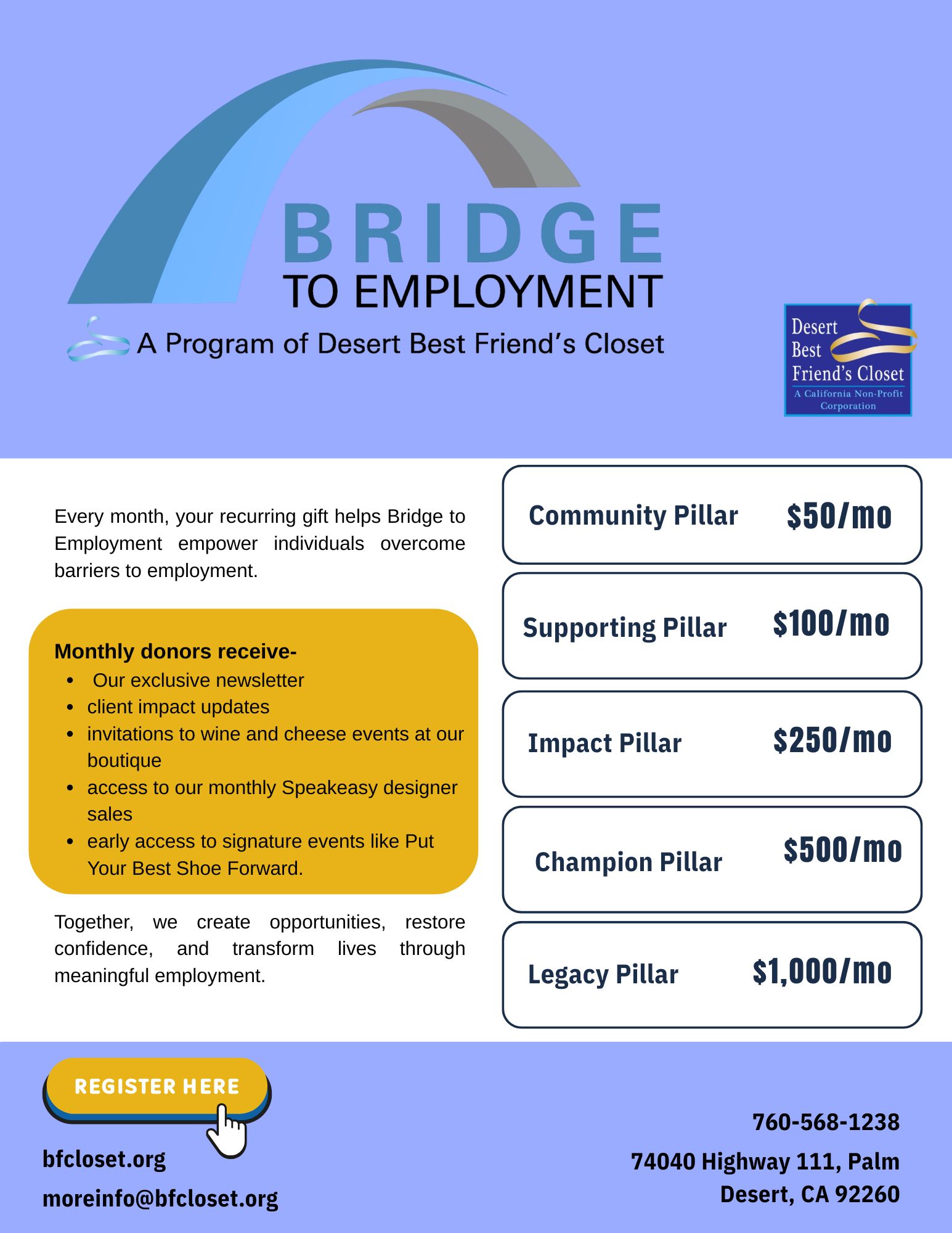 Bridge to Employment Pillar Flyer 2026